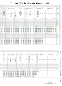 Haryana New Pay Matrix 2023 with new pay levels