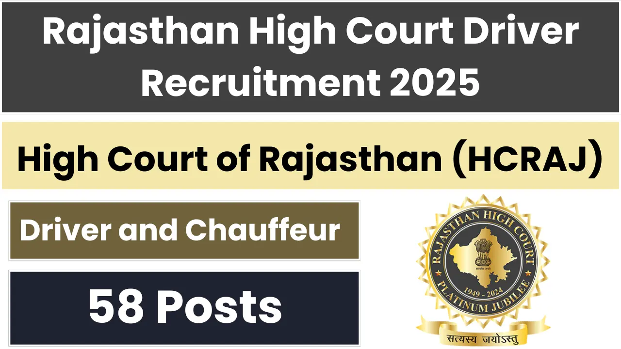 Rajasthan High Court Chauffeur and Driver Recruitment 2025: Apply for 58 Post