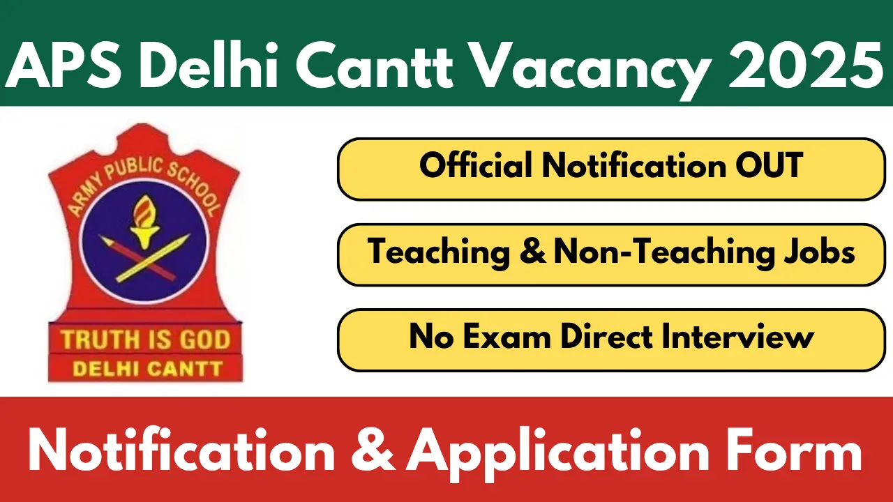 Army Public School Delhi Vacancy 2026