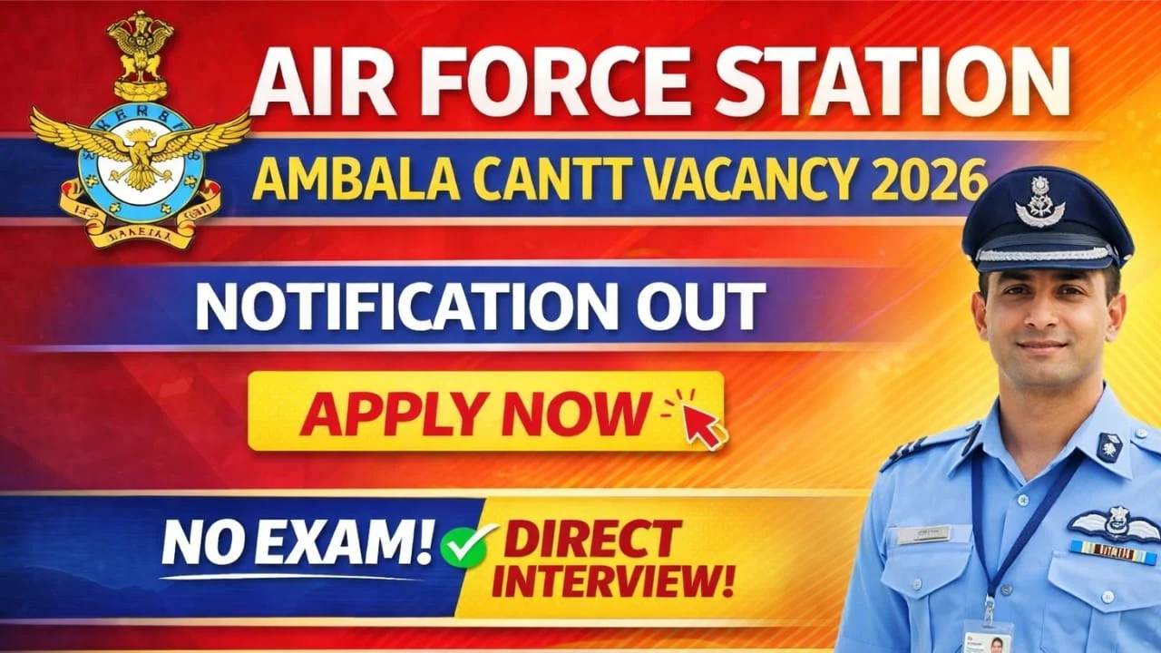 Indian Air Force Ambala Vacancy 2026