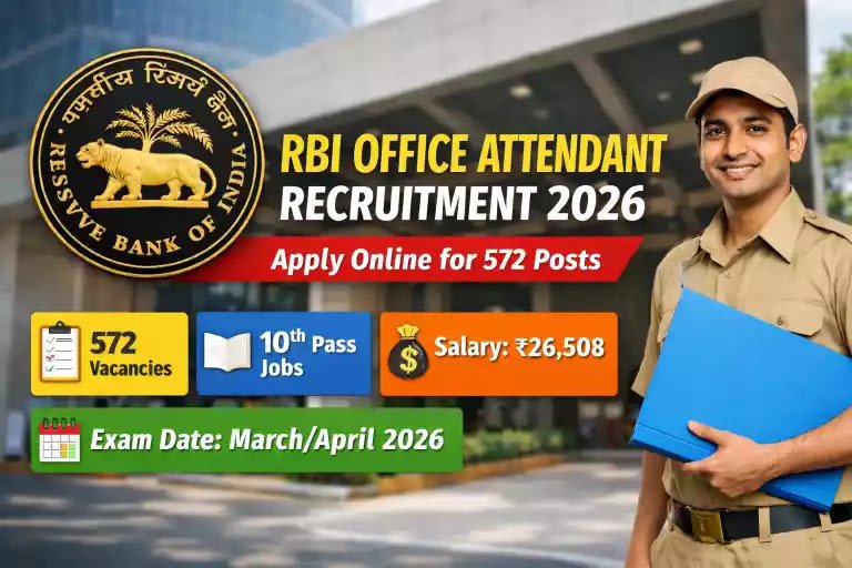 RBI Office Attendant Online Form 2026 for 572 Post Admit Card
