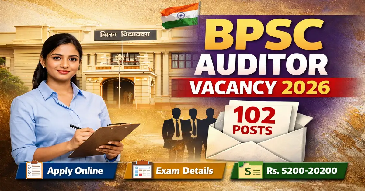 Bihar BPSC Auditor Online Form 2026 for 102 Post