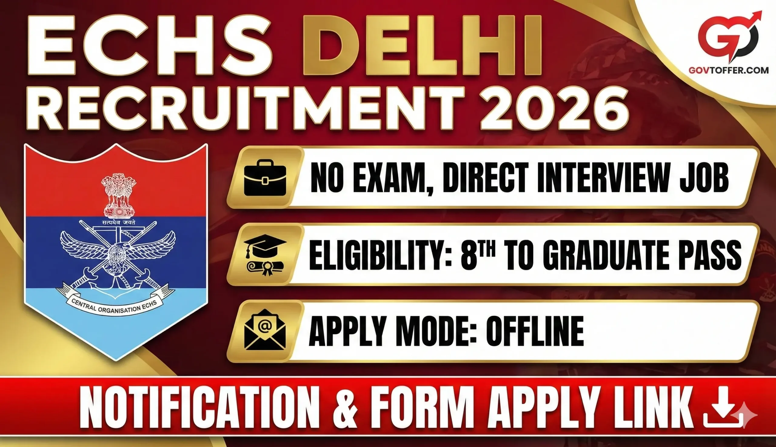 Delhi ECHS Vacancy Offline Application form