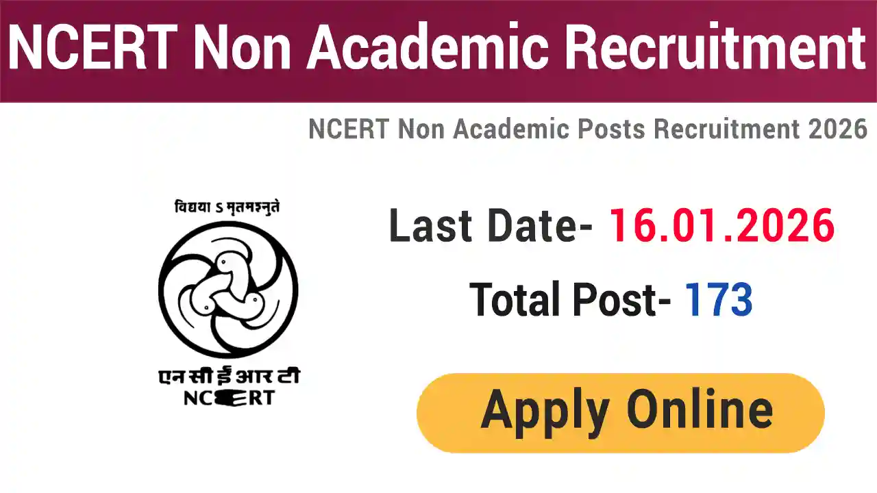 NCERT Non Academic Online Form 2026 for 173 Post