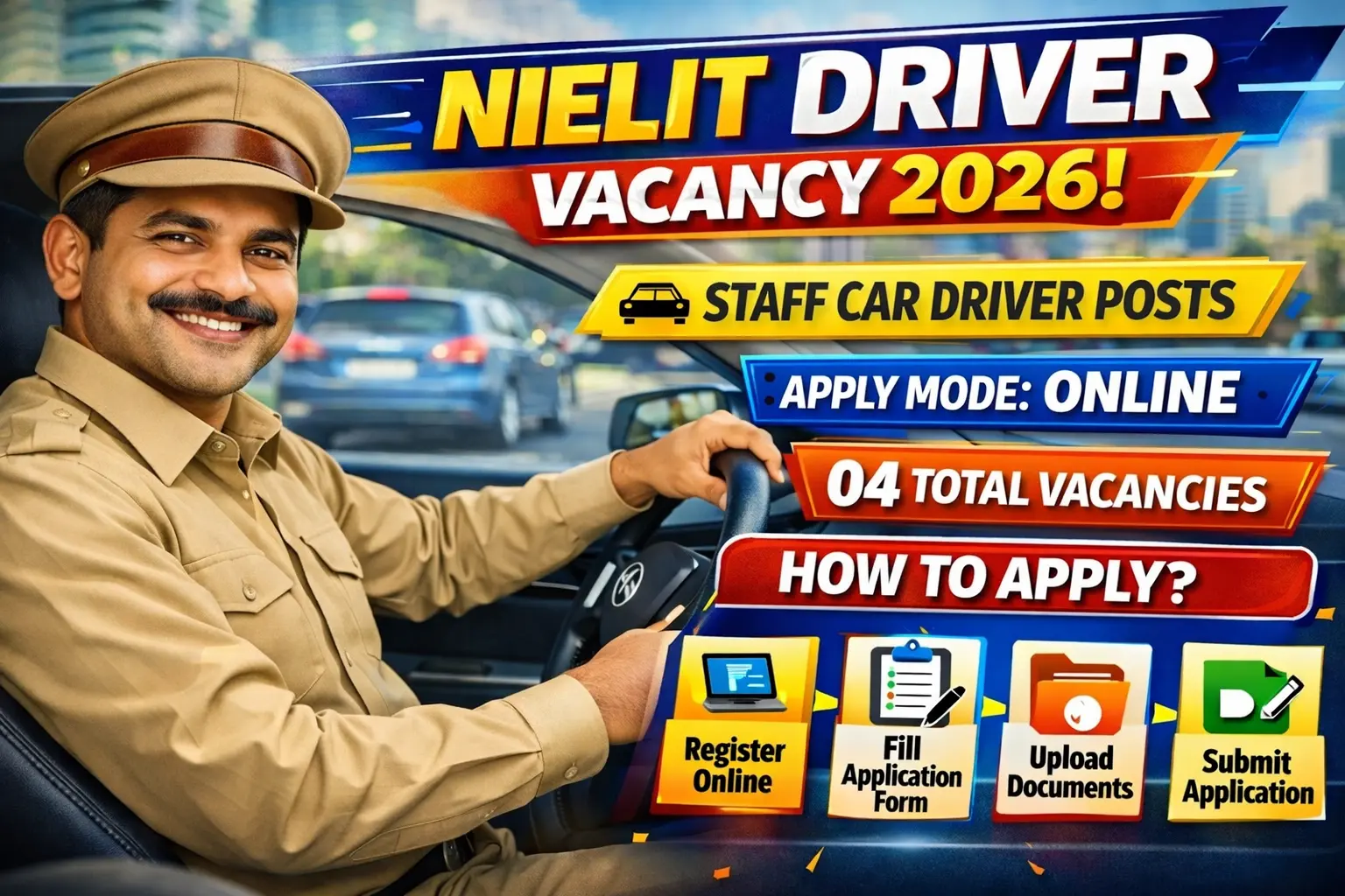 National Institute of Electronics and Information Technology (NIELIT) Driver Vacancy 2026