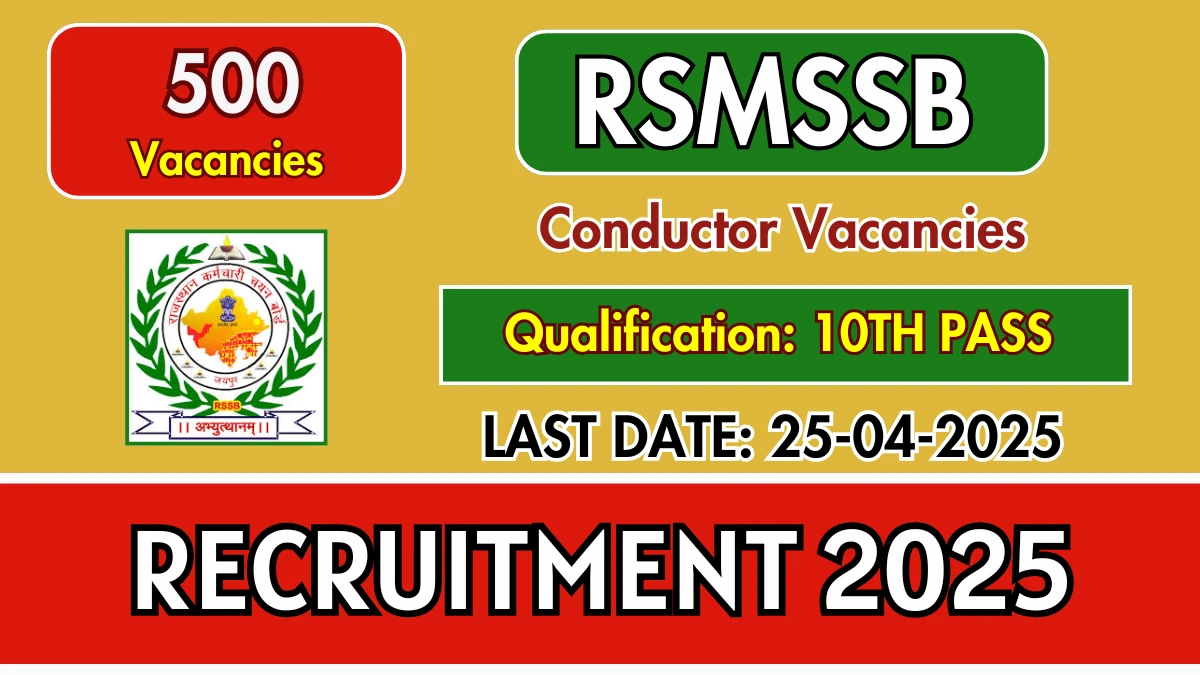 RSMSSB Conductor Recruitment 2025