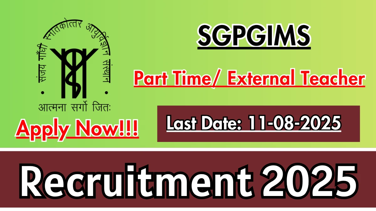SGPGIMS Lucknow Tutor Recruitment 2026: Application Form