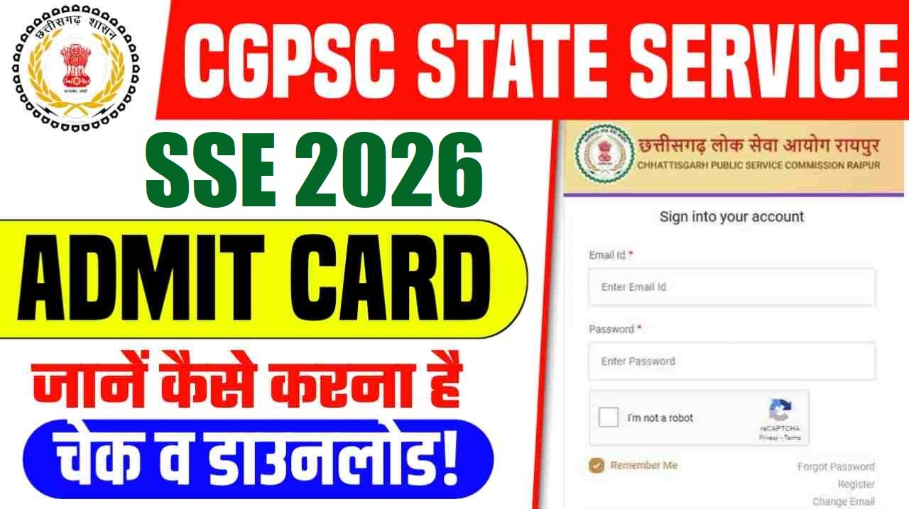 CGPSC SSE PCS Pre Admit Card 2026