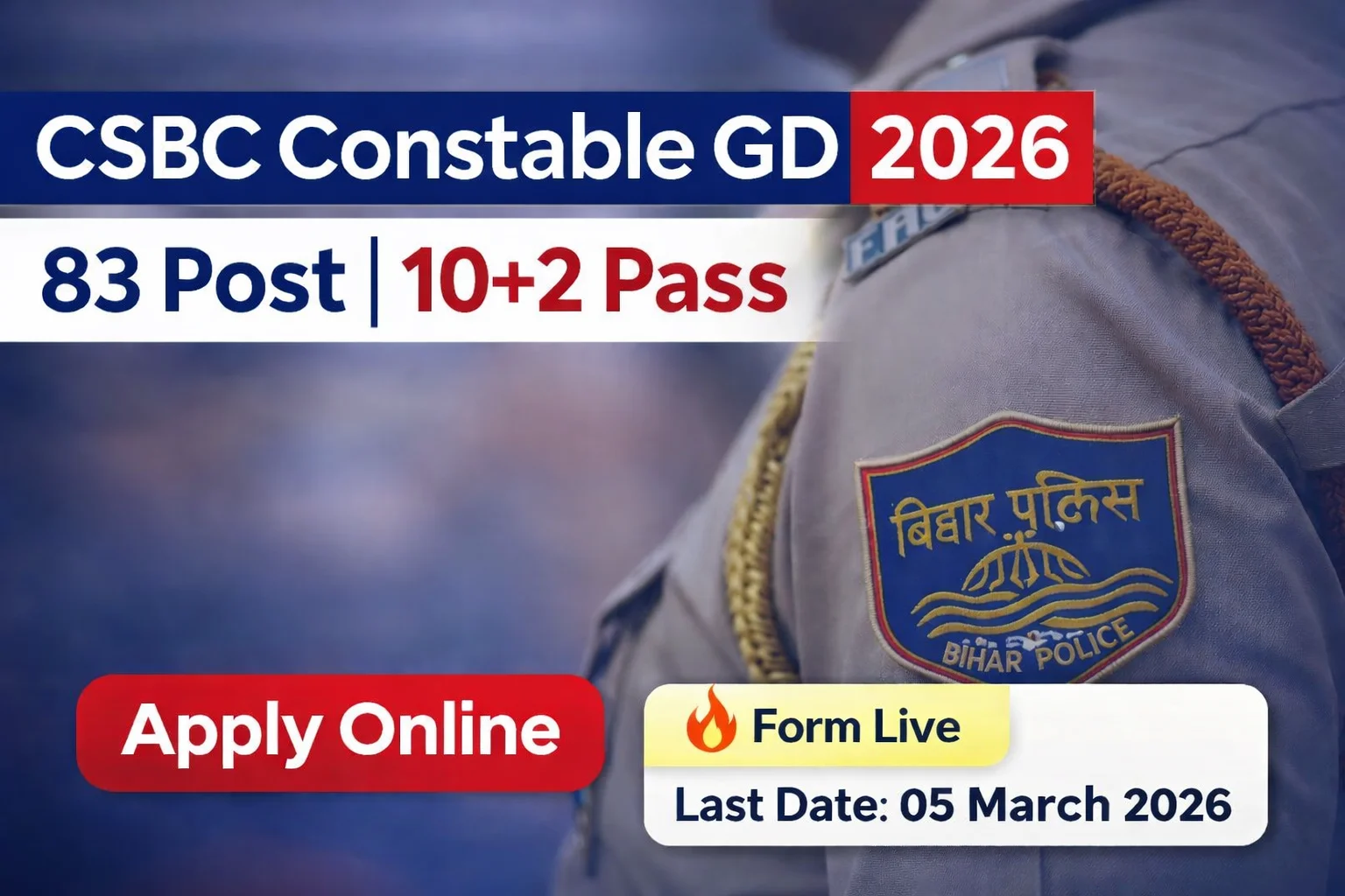 CSBC Bihar Police Constable GD Online Form 2026