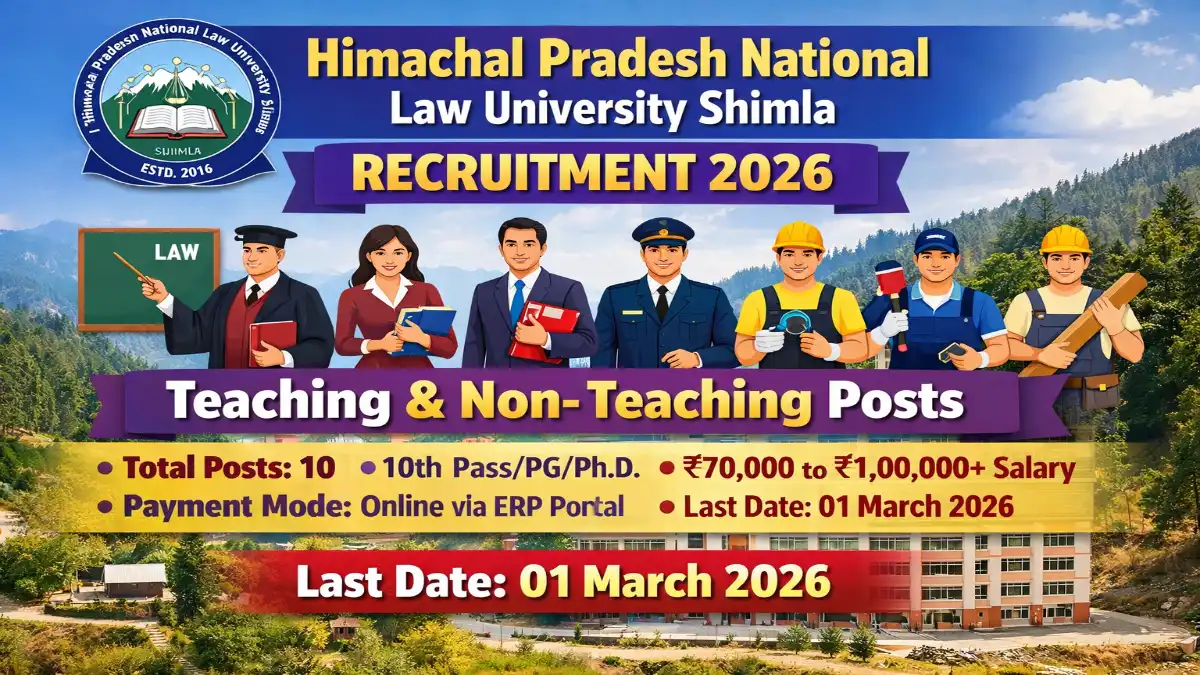 HPNLU Recruitment 2026 – Apply Online 10 Teaching, Non Teaching Posts
