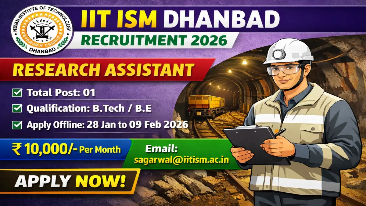 IIT ISM Dhanbad Research Assistant Recruitment 2026 – Notification OUT