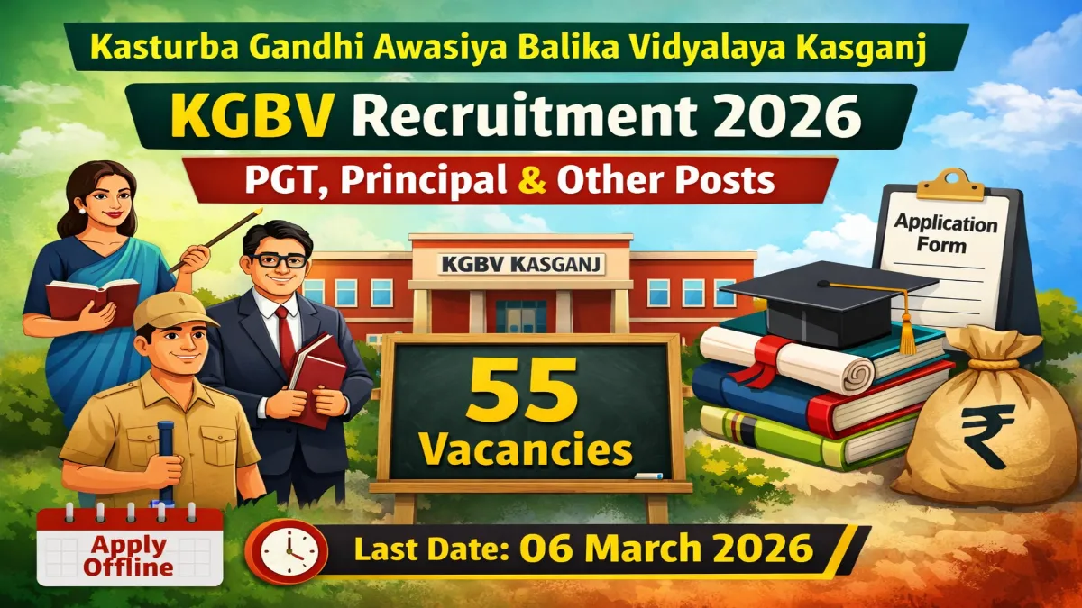 Kasturba Gandhi Awasiya Balika Vidyalaya Kasganj Recruitment 2026 – PGT, Peon 55 Posts