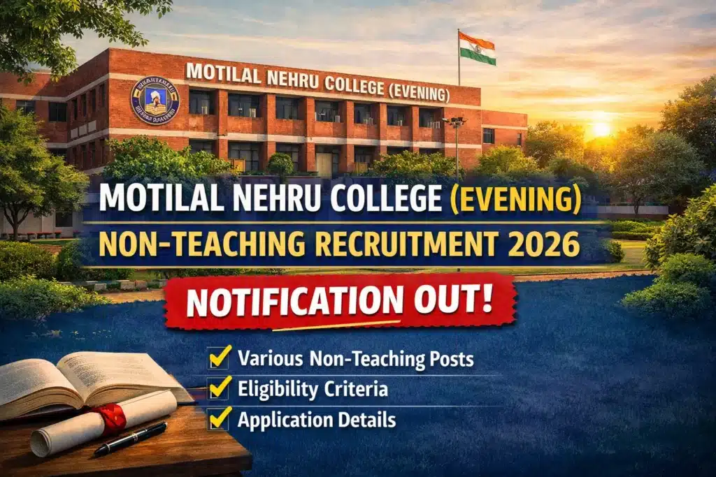 Motilal Nehru College Non Teaching Staff Recruitment 2026 Out – Online Form 06 Posts