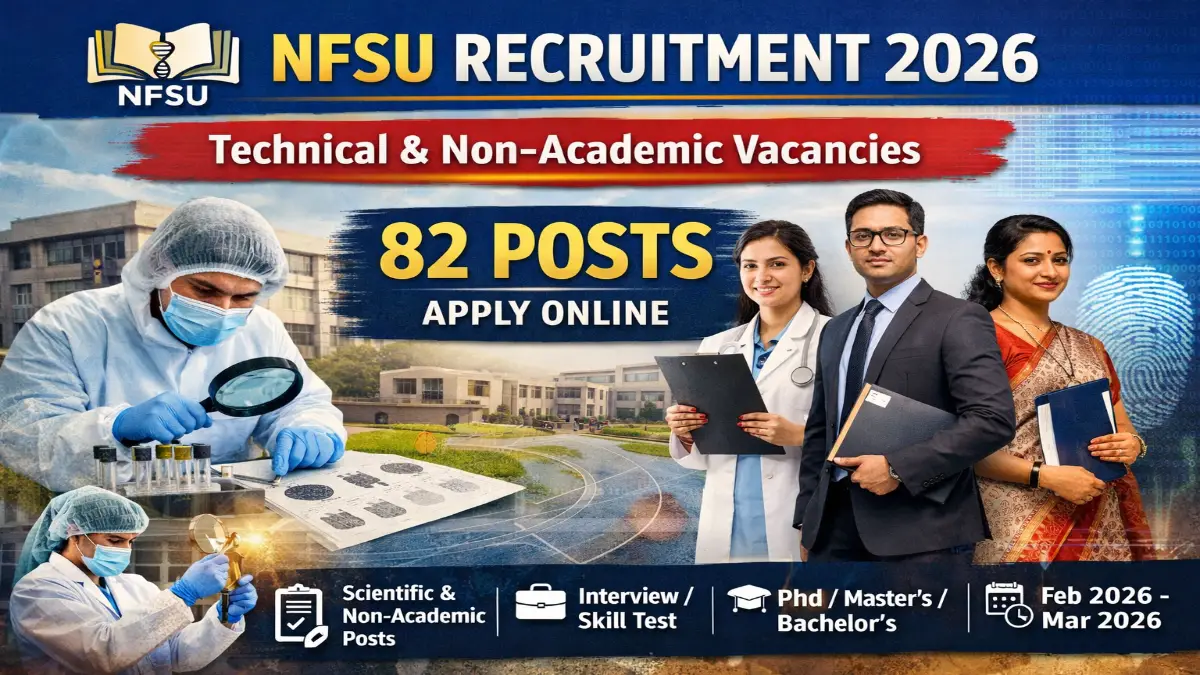 NFSU Technical and Non Academic Recruitment 2026 – Apply Online 82 Posts