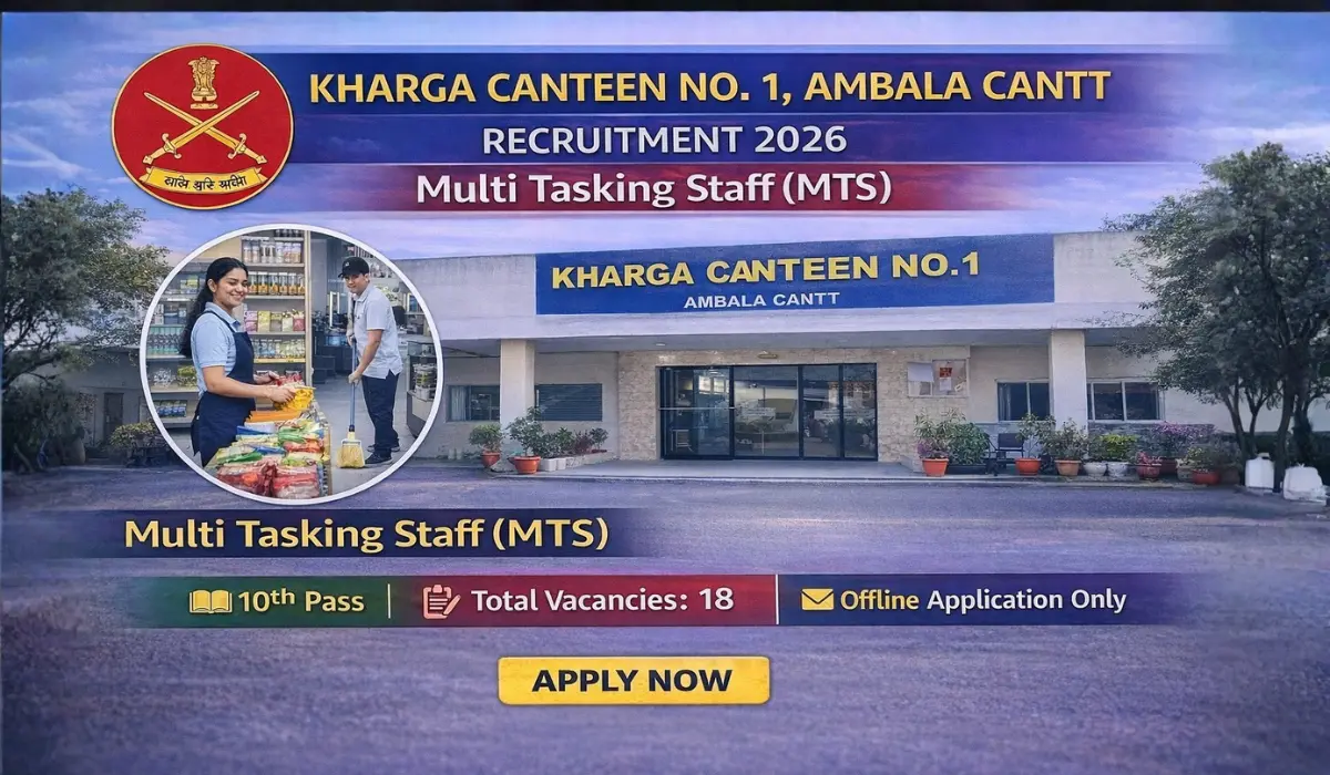 Kharga CSD Canteen Ambala Vacancy 2026