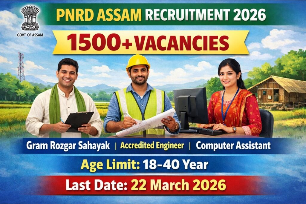 PNRD Assam Recruitment 2026 - Apply Online for 1508 Accredited Engineer, Computer Assistant and More Posts