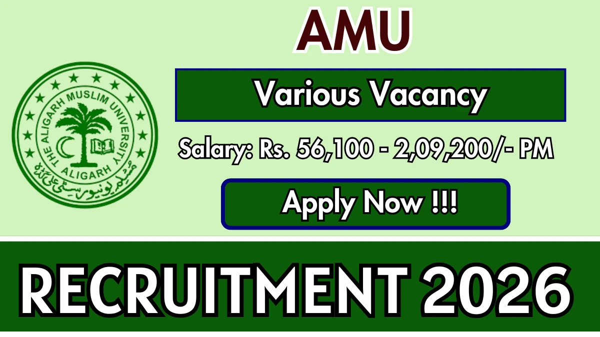 AMU Assistant Professor Online Form 2026