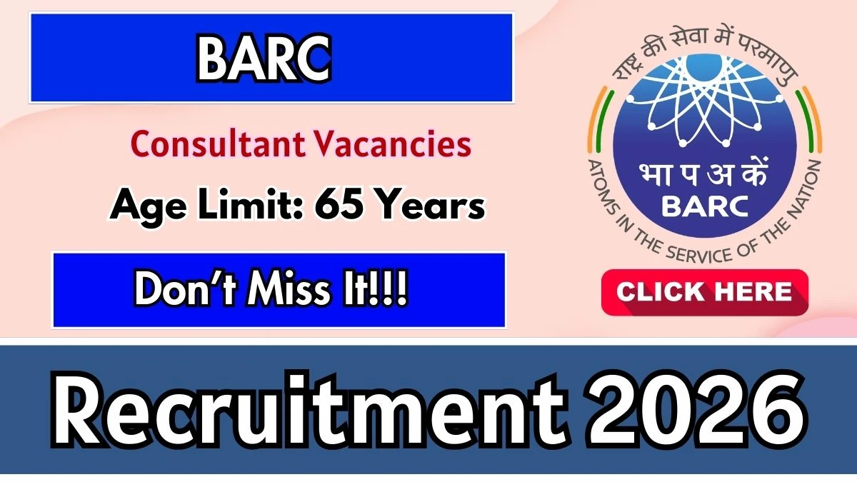 BARC Consultant Recruitment 2026 – Offline Form 60 Posts
