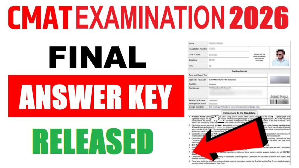 NTA CMAT Final Answer Key 2026 Out at cmat.nta.nic.in Download