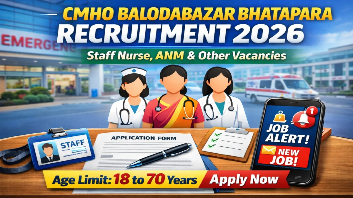 CMHO Balodabazar Bhatapara Recruitment 2026 – Apply Now 87 Staff Nurse, ANM and Other Posts
