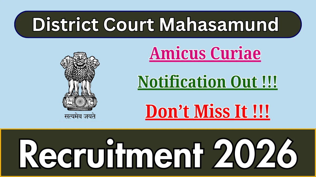 Mahasamund District Court Amicus Curiae Recruitment 2026
