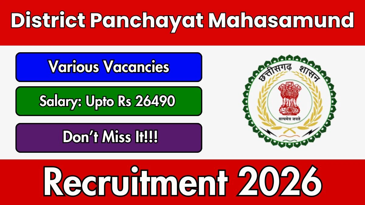 District Panchayat Mahasamund Recruitment 2026 Out for 04 Coordinator, Accounts cum MIS Asst Posts