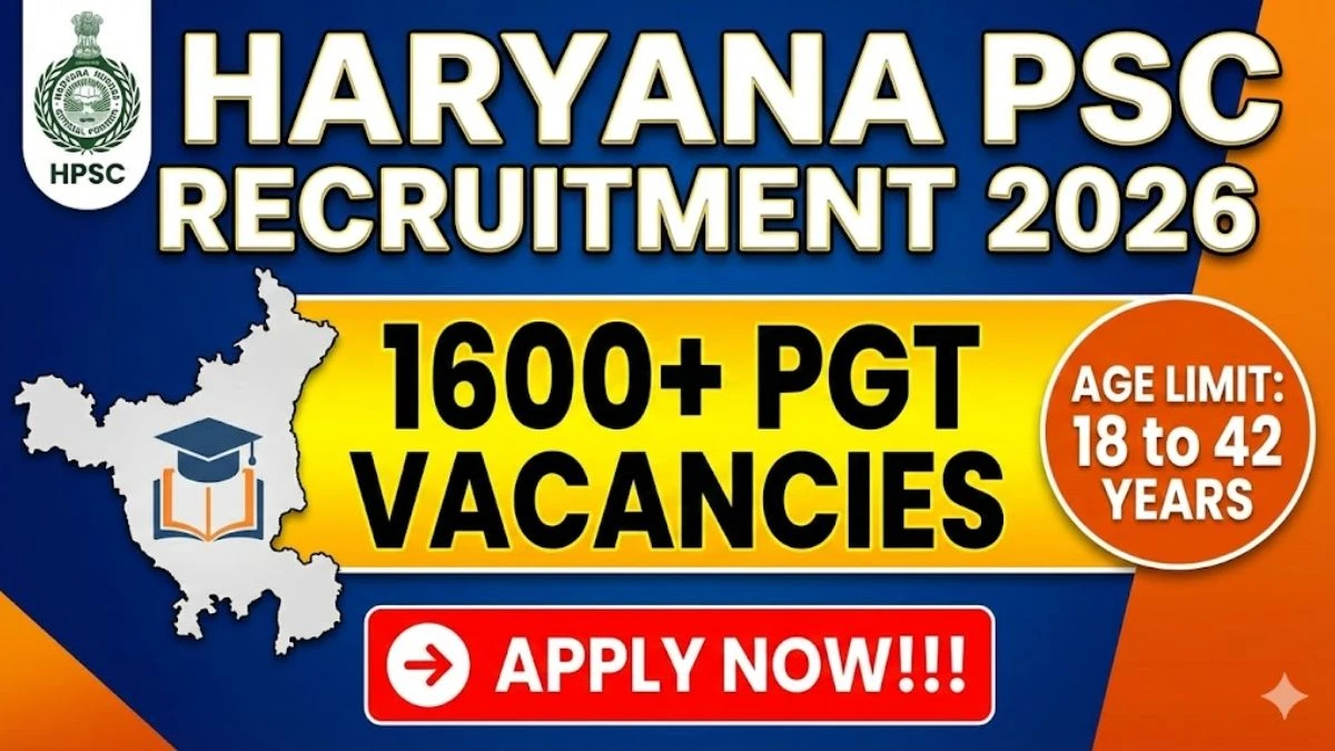 Haryana PSC PGT Recruitment 2026 - Apply Online for 1672 Posts
