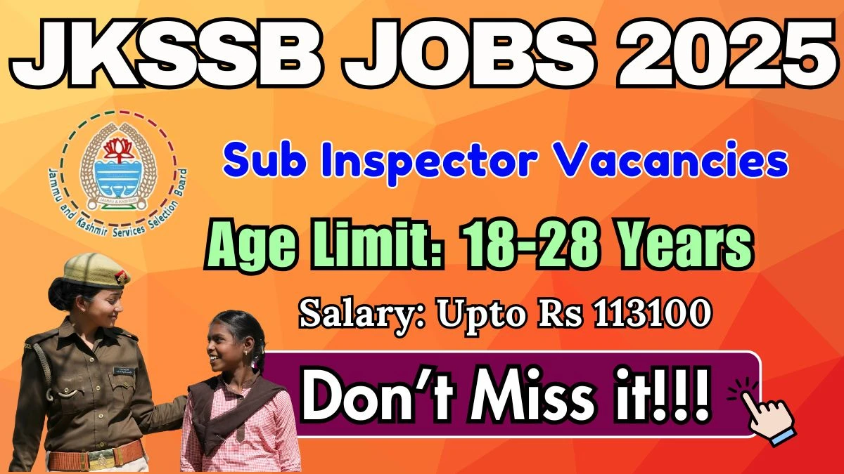 JKSSB Sub Inspector Recruitment 2026