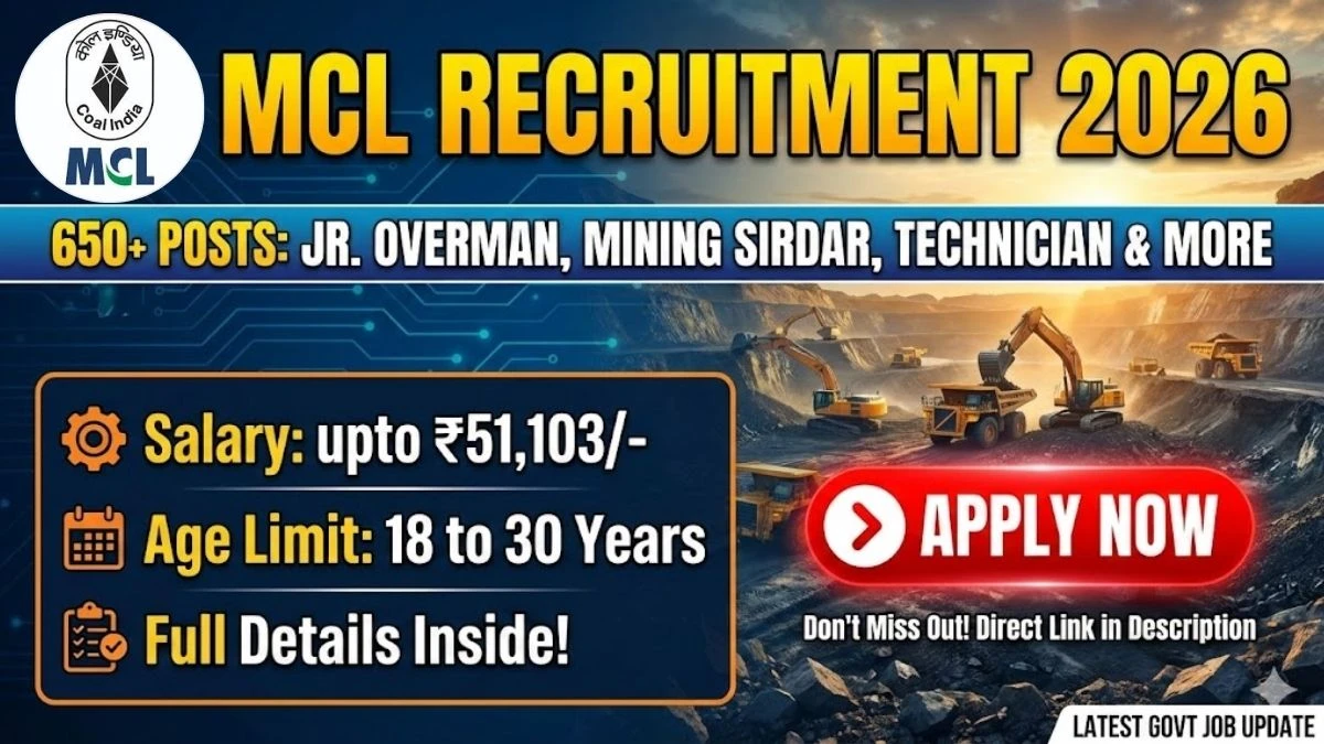 Mahanadi Coalfields MCL Recruitment 2026 – Apply Online 667 Various Posts