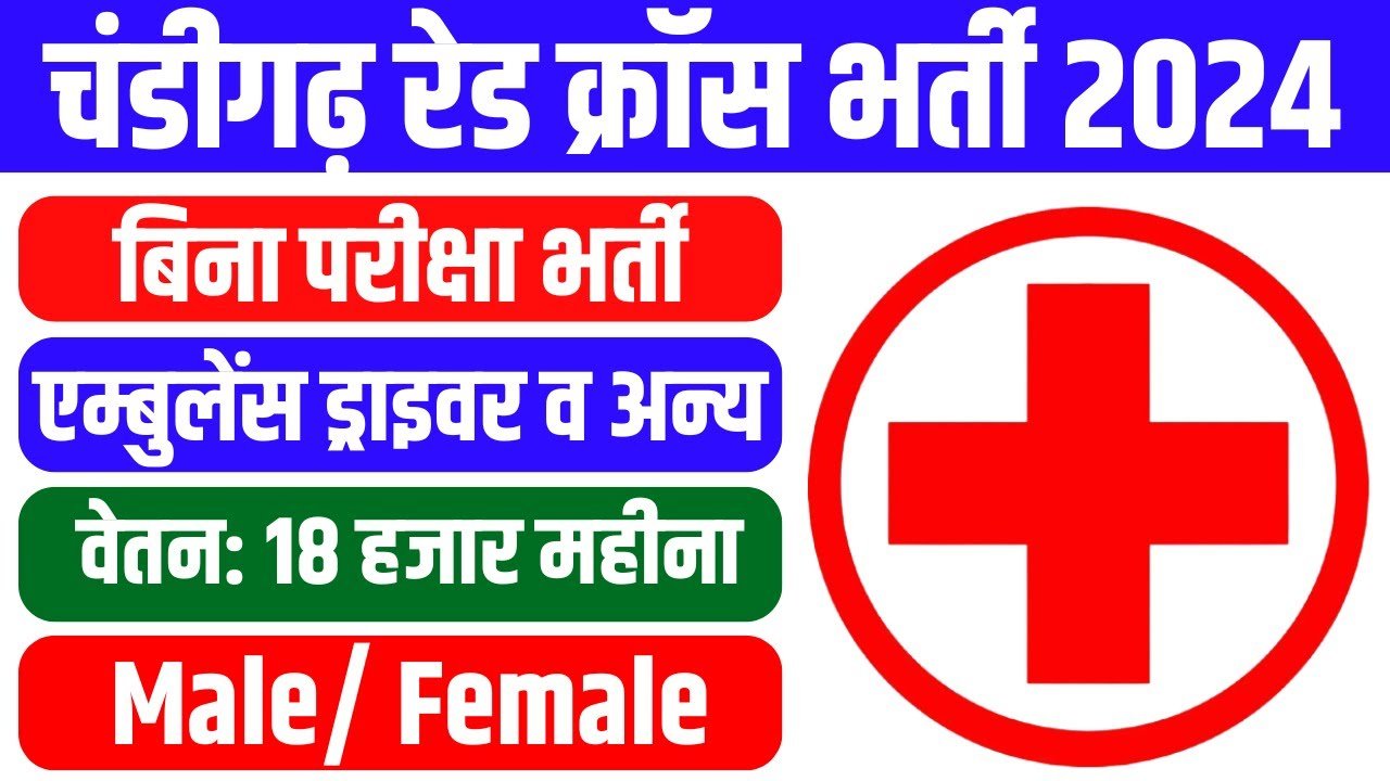 Indian Red Cross Society Chandigarh Vacancy 2026