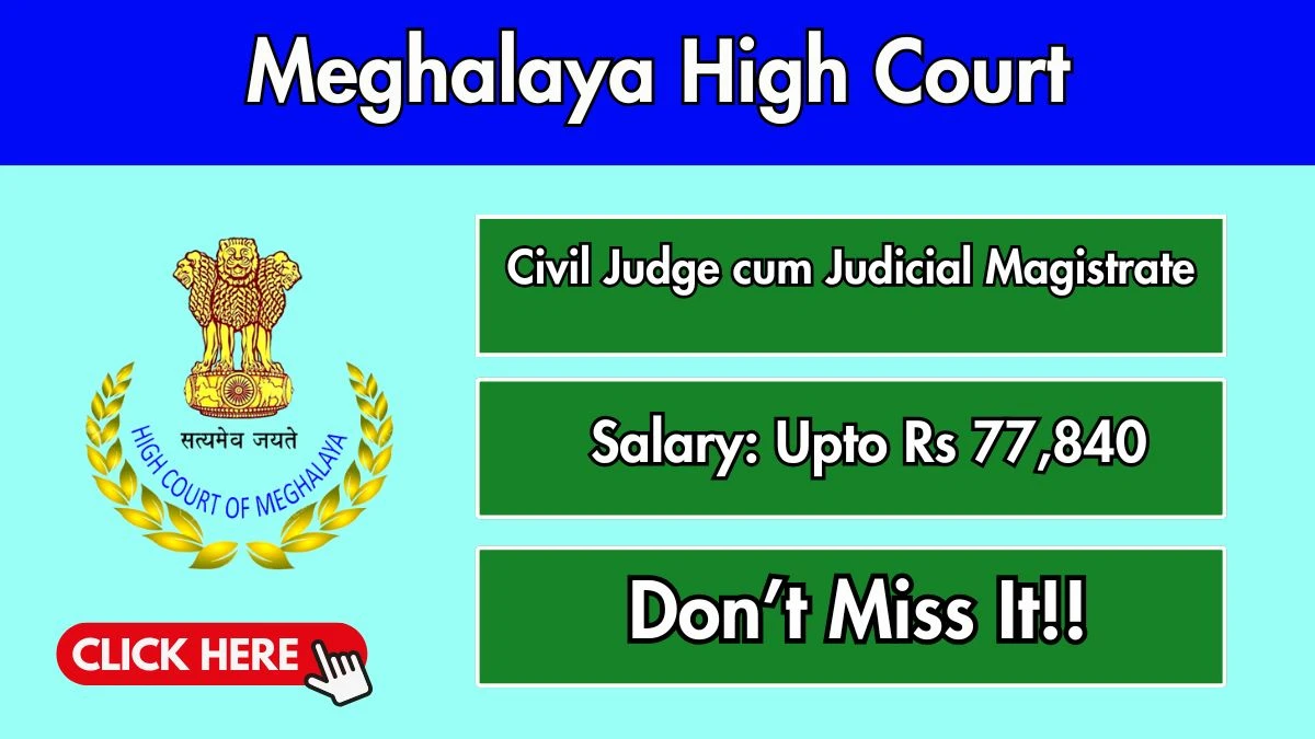 Meghalaya High Court Civil Judge cum Judicial Magistrate Recruitment 2026