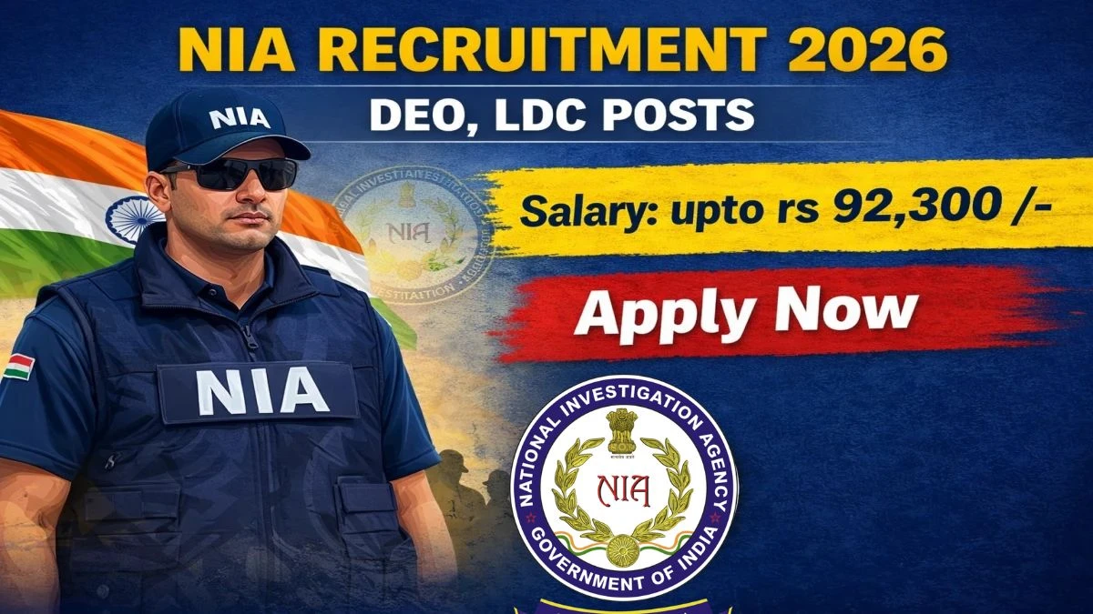 NIA Recruitment 2026 – Apply Offline 40 DEO, LDC Posts