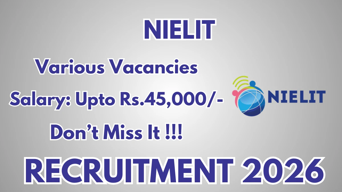 NIELIT Assistant Professor Recruitment 2026