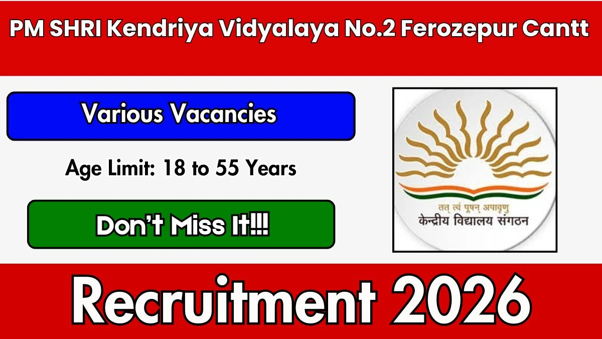 PM Shri Kendriya Vidyalaya Pinjore Recruitment 2026