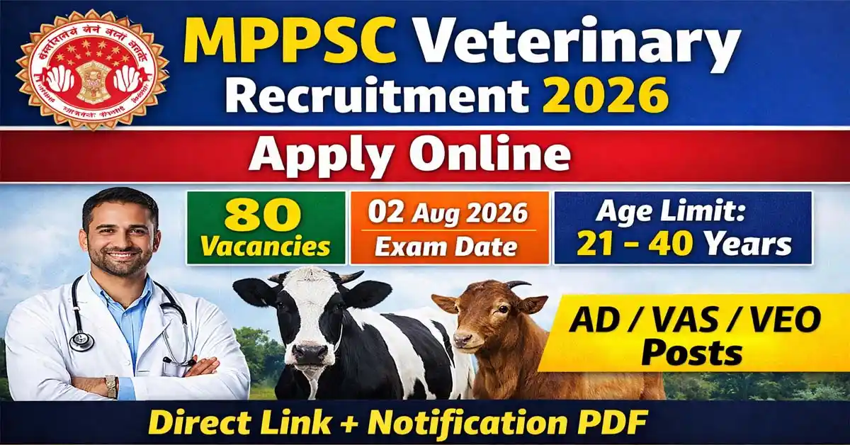 MPPSC Recruitment 2026 Asst Director / VAS / VEO Posts