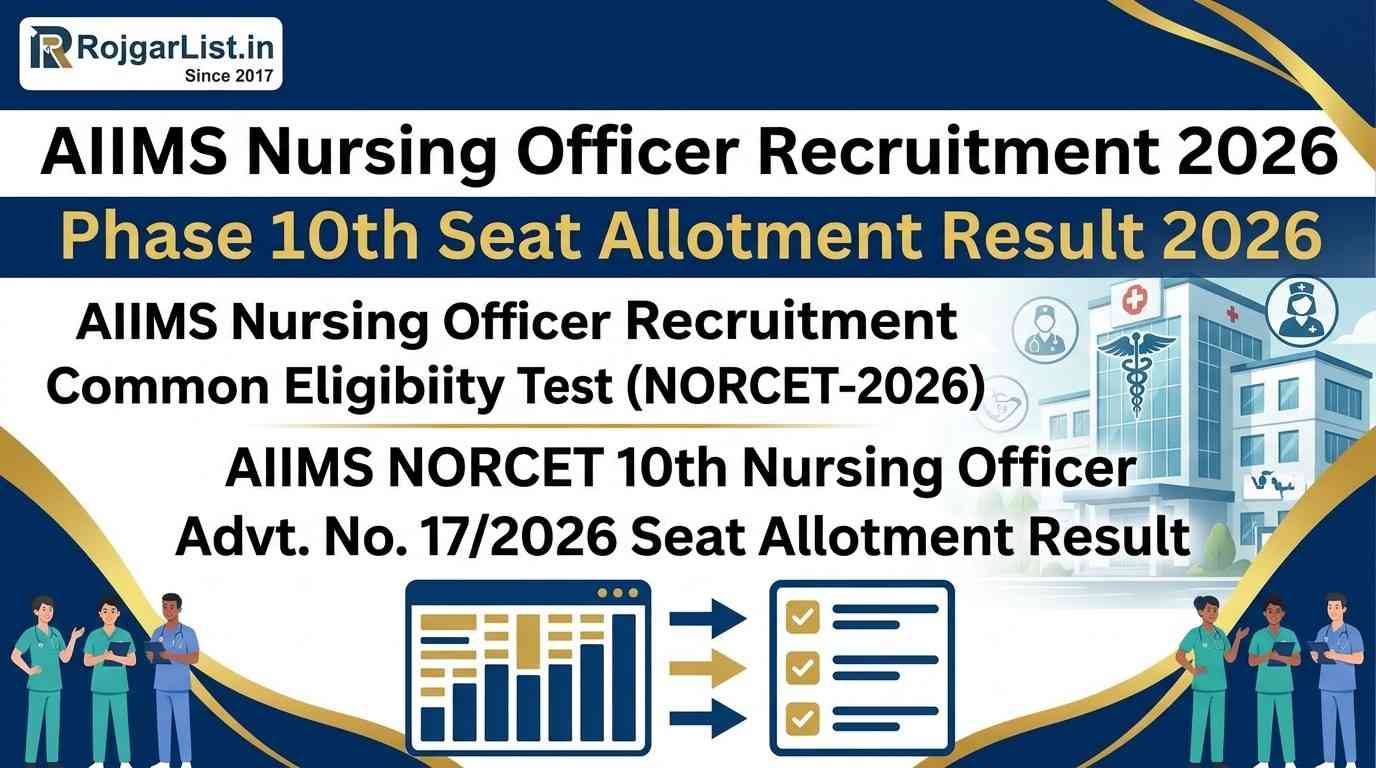 AIIMS Nursing Officer Recruitment 2026 Phase 10th Seat Allotment Result 2026