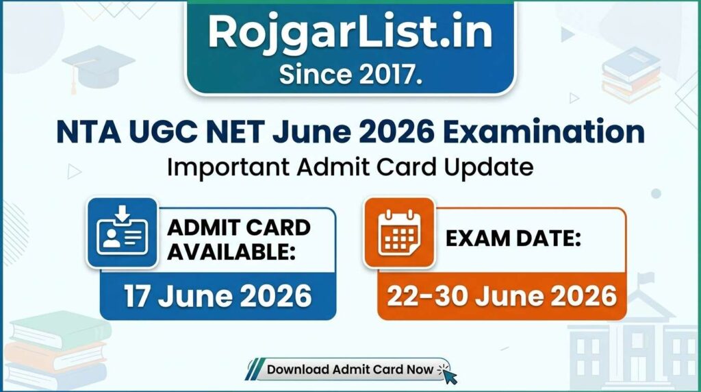 NTA UGC NET June 2026 Examination Admit Card
