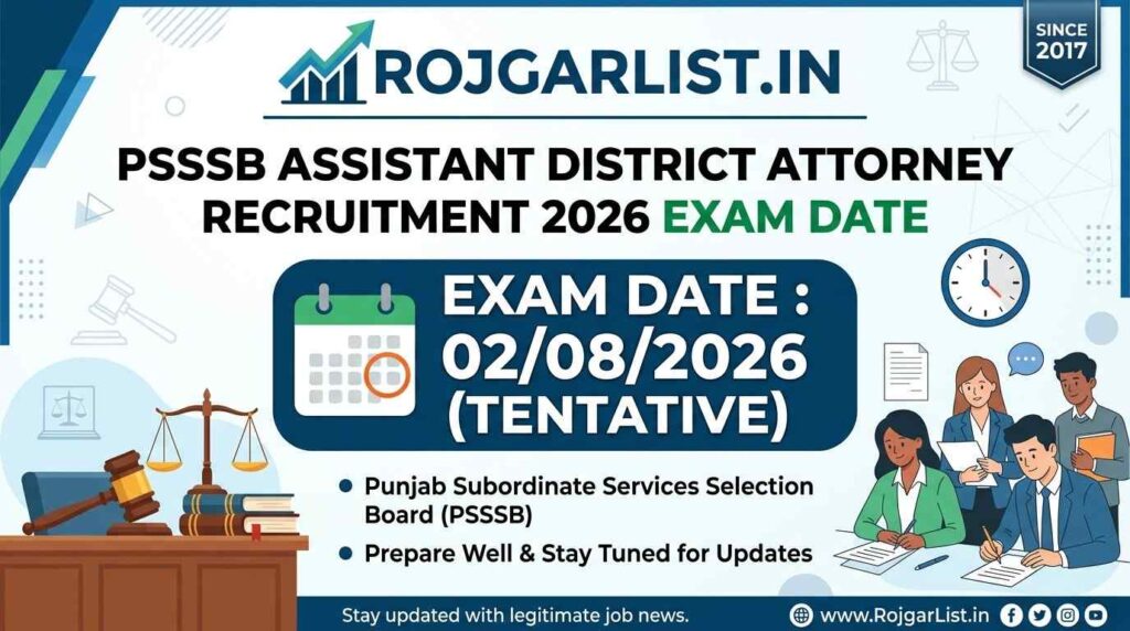 PSSSB Assistant District Attorney Recruitment 2026 Exam Date
