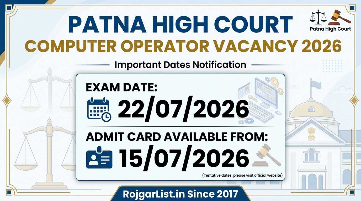 Patna High Court Computer Operator Vacancy 2026 Exam Date