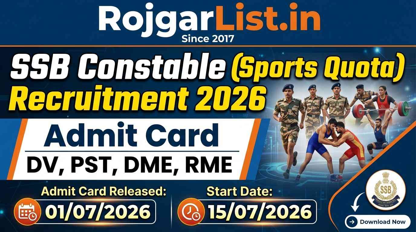 SSB Constable (Sports Quota) Recruitment 2026 Admit Card