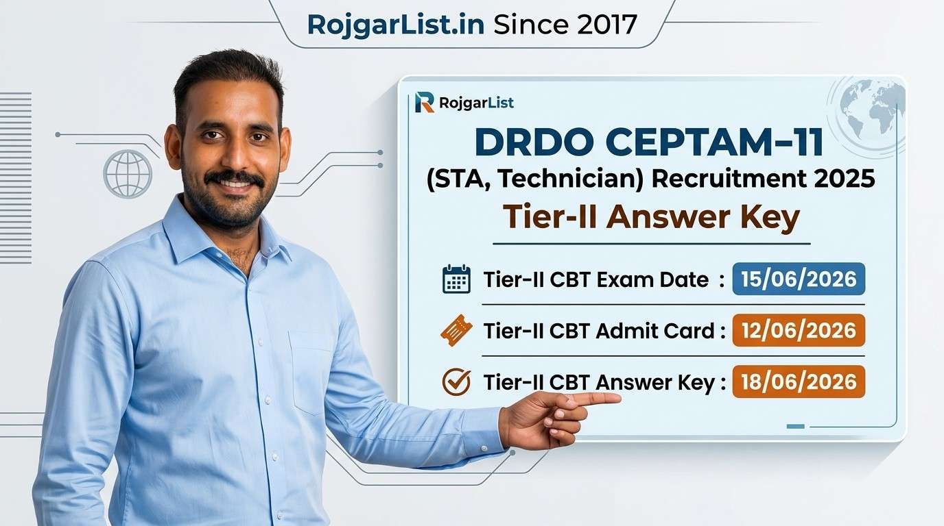 DRDO CEPTAM-11 (STA, Technician) Recruitment 2025 Tier-II Answer Key
