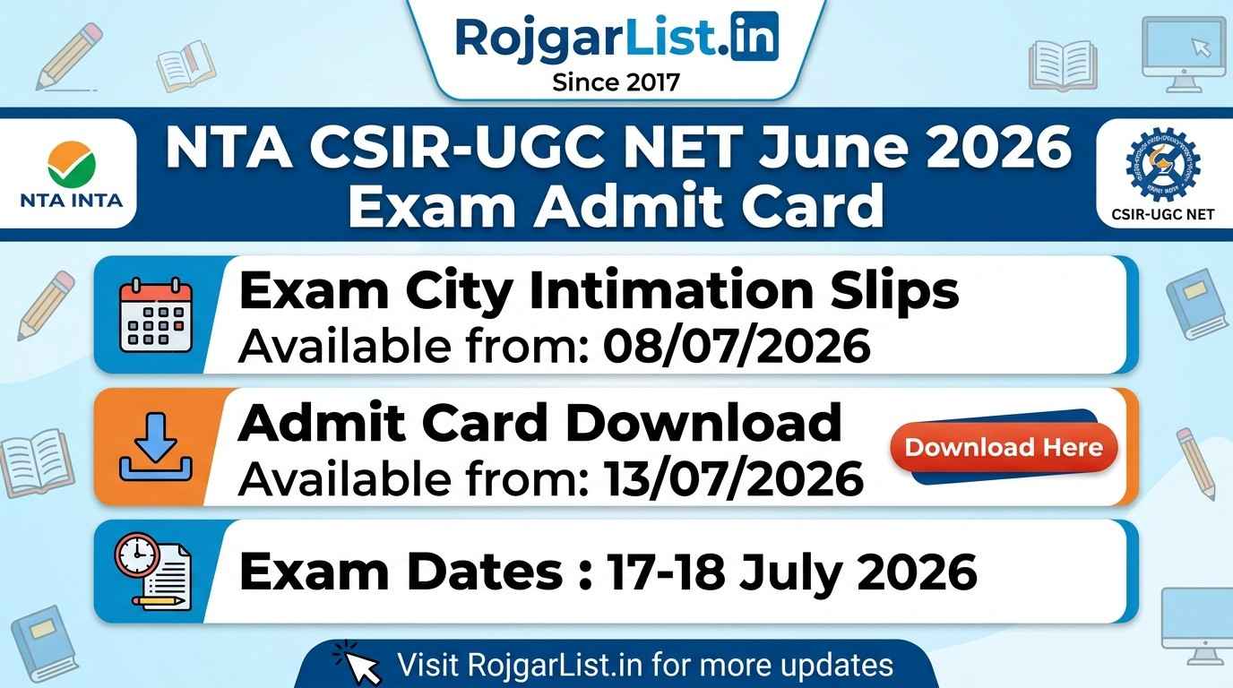 NTA CSIR-UGC NET June 2026 Exam Admit Card