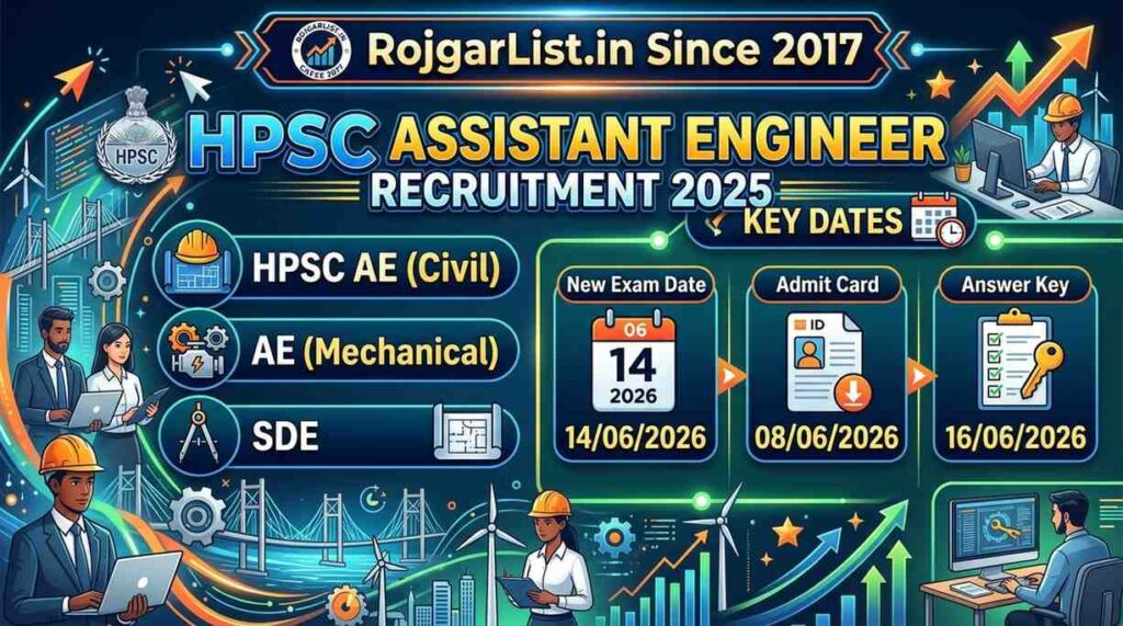 HPSC Assistant Engineer Recruitment 2025 HPSC AE (Civil) ME SDE Answer Key