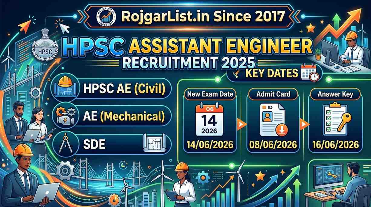 HPSC Assistant Engineer Recruitment 2025 HPSC AE (Civil) ME SDE Answer Key
