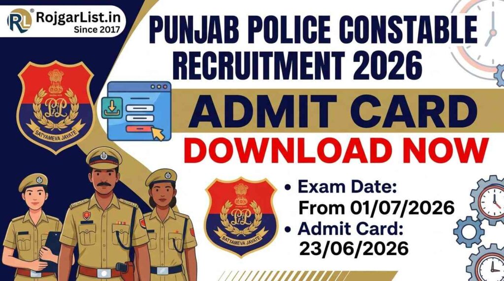 Punjab Police Constable Recruitment 2026 Admit Card Download Now