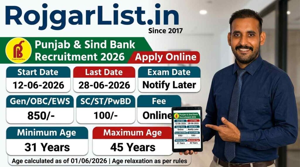 Punjab & Sind Bank Recruitment 2026 Apply Online