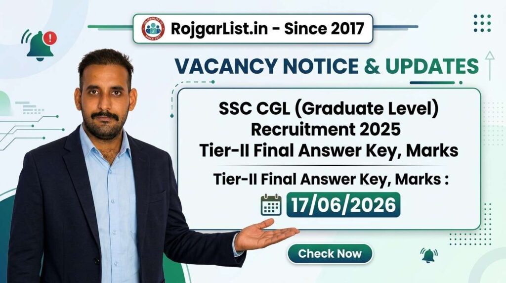 SSC CGL (Graduate Level) Recruitment 2025 Tier-II Final Answer Key, Marks