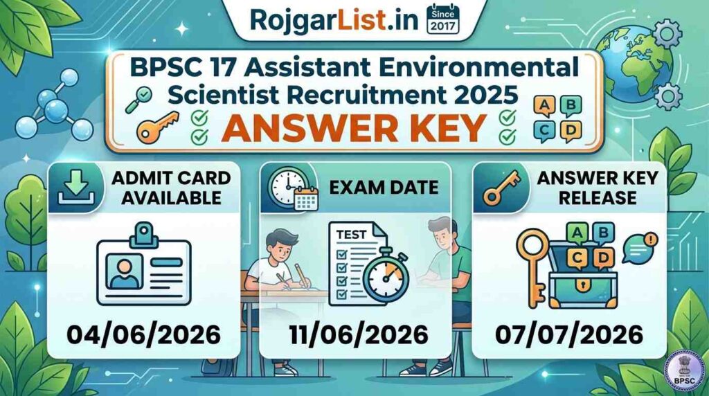 BPSC 17 Assistant Environmental Scientist Recruitment 2025 Answer Key