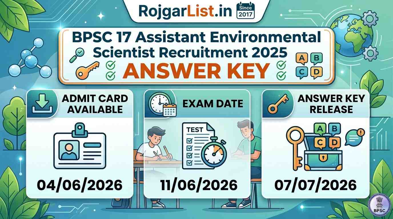 BPSC 17 Assistant Environmental Scientist Recruitment 2025 Answer Key