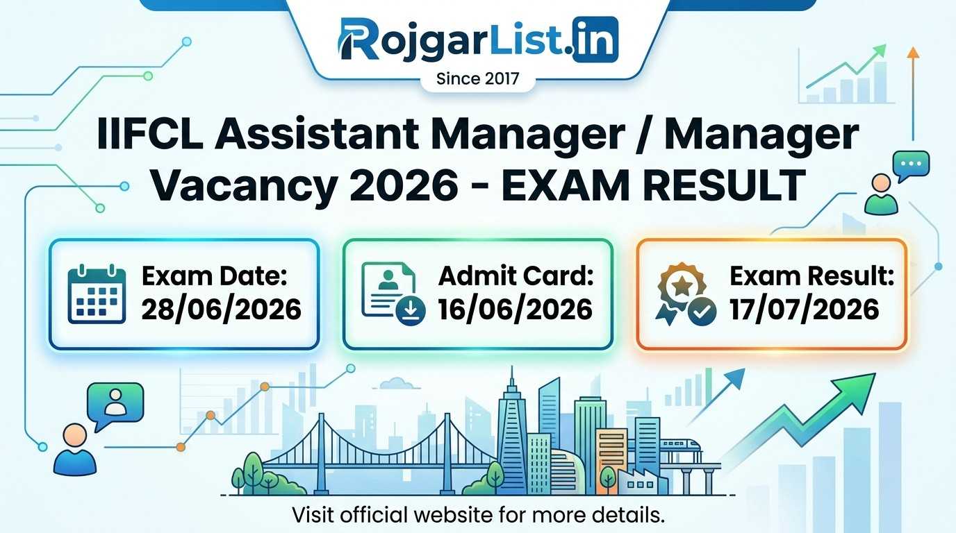IIFCL Assistant Manager / Manager Vacancy 2026 Exam Result